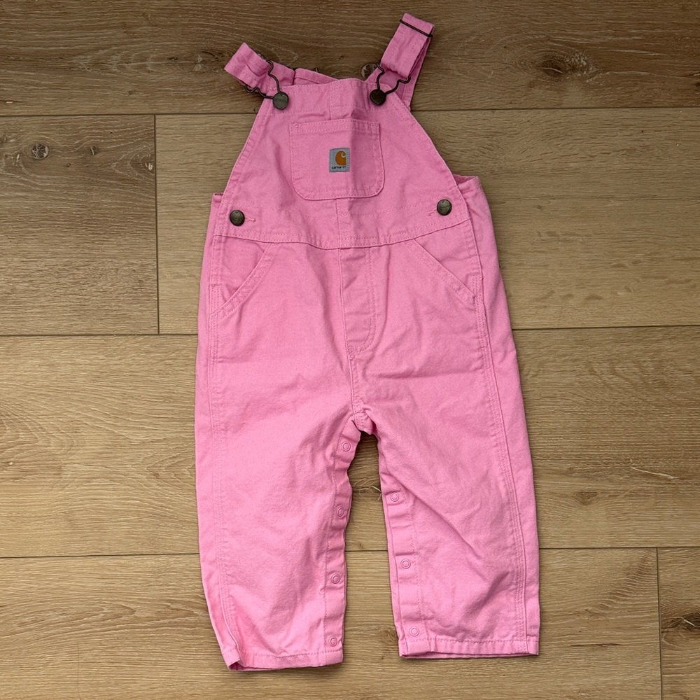 Carhartt Baby Pink Overalls with Front Pocket